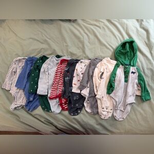 3 Month Long Sleeve Onesies Bundle - Multicolor Cotton